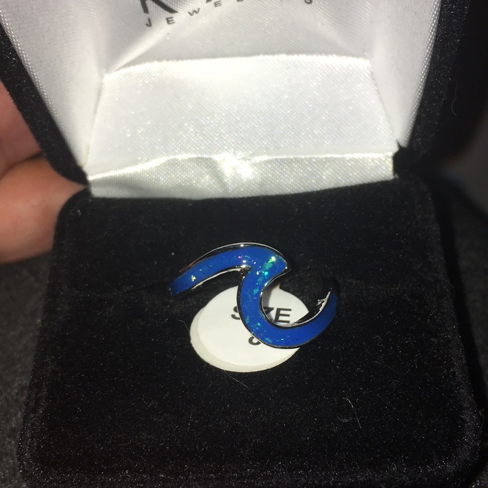 Faux Opal Wave Ring